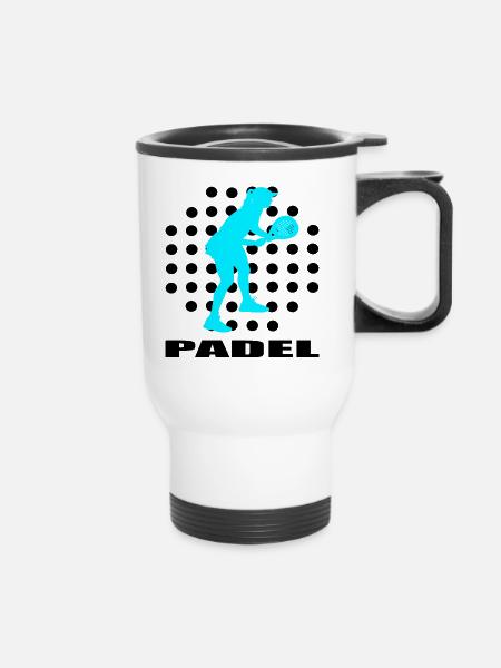 Padel - Thermobecher mit Tragegriff - Weiß