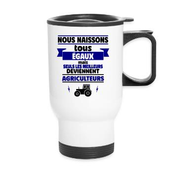 les meilleurs agriculteur - Tasse isotherme avec poignée - blanc - Devant