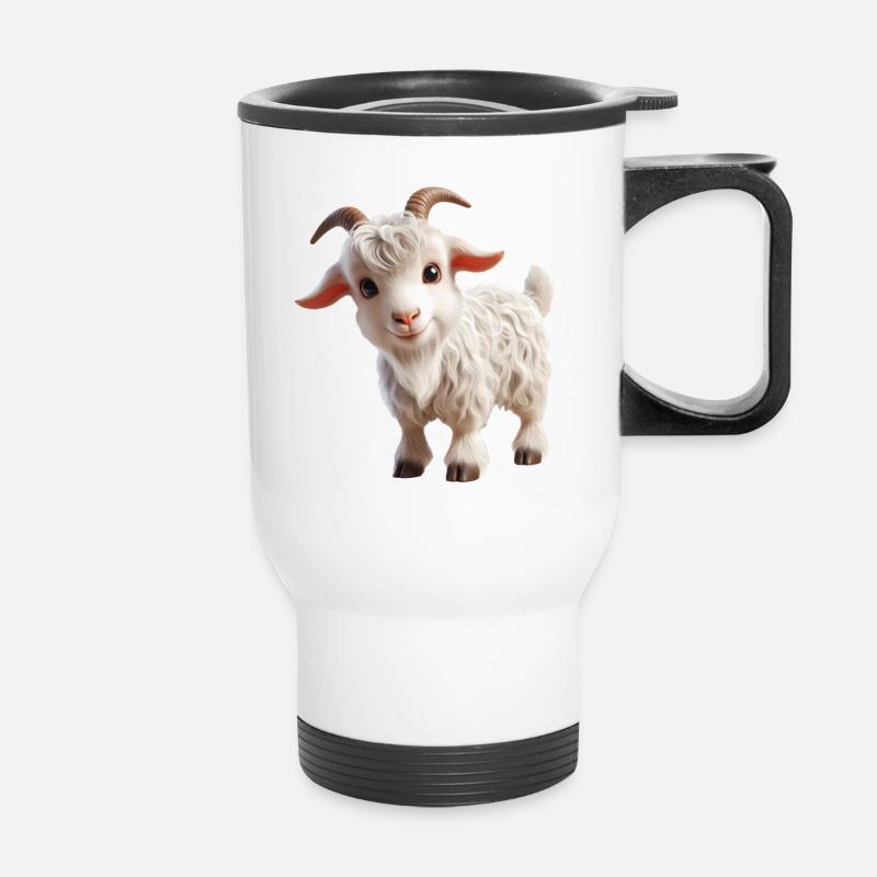 Goat 3 - Thermal mug with handle - white