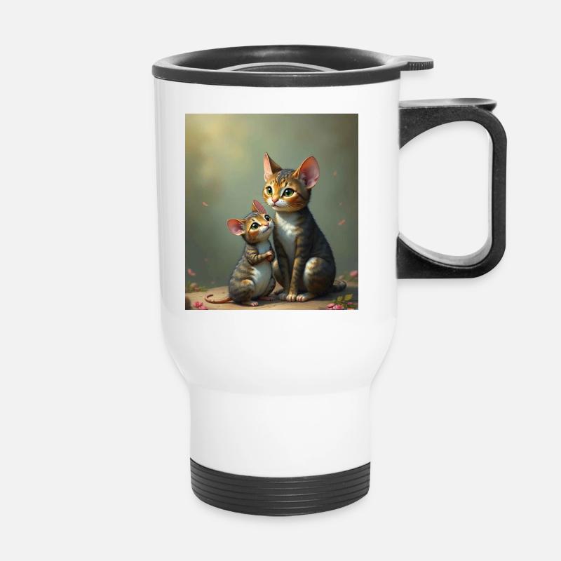 Didimaus69 / Catmouse 2 - Thermobecher mit Tragegriff - Weiß
