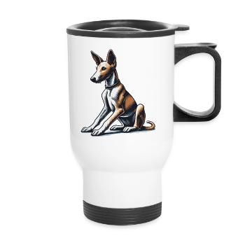 Podengo Português - Thermal mug with handle - white - Front