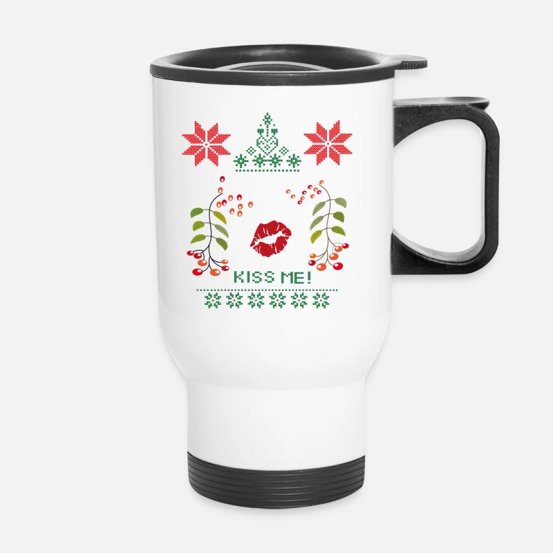 Mistletoe Christmas - Thermal mug with handle - white