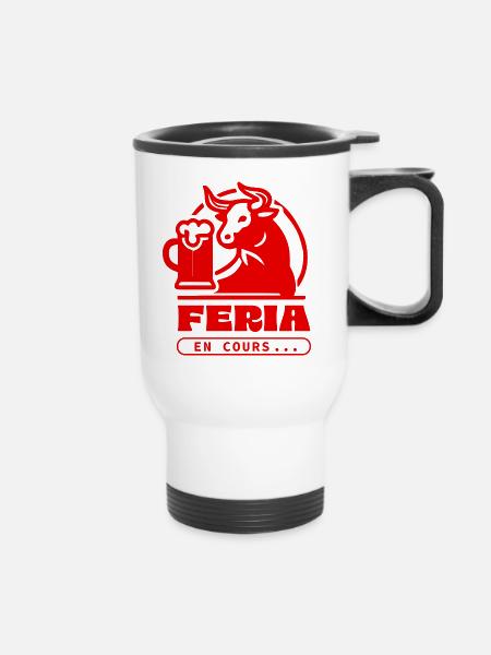Laufende Feria - Thermobecher mit Tragegriff - Weiß