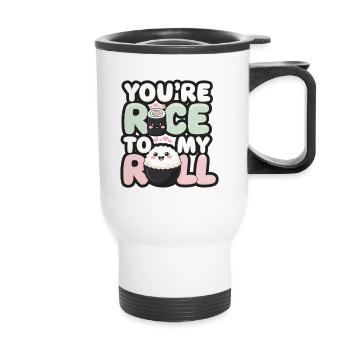 Sweet Sushi Motif – You're Rice to My Roll - Thermal mug with handle - white - Front