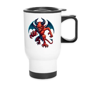 Satan Runs - Thermal mug with handle - white - Front