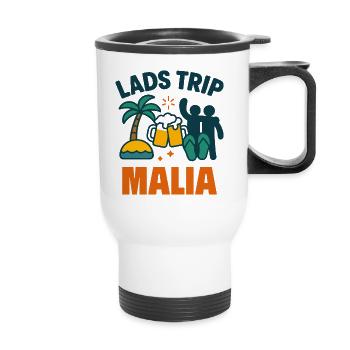 Jungs Trip Malia Party Hemd - Thermobecher mit Tragegriff - Weiß - Vorne