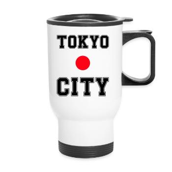 Tokyo City, Japan - Thermal mug with handle - white - Front