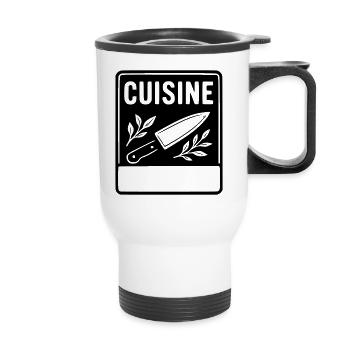 Kitchen -LAST NAME FIRST NAME - Thermal mug with handle - white - Front