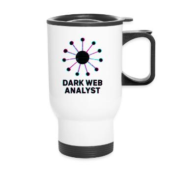 Dark-Web-Analyst – Cybersicherheit - Thermobecher mit Tragegriff - Weiß - Vorne