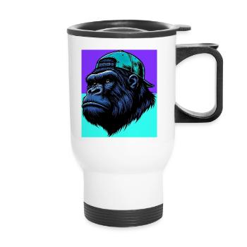 gorilla - Thermal mug with handle - white - Front