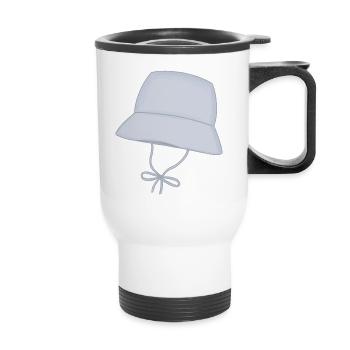 Pastel Bucket Hat with Chin Strap - Thermal mug with handle - white - Front