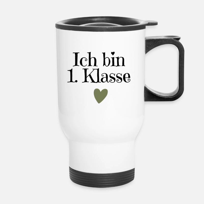 Ich bin 1 Klasse - Thermobecher mit Tragegriff - Weiß