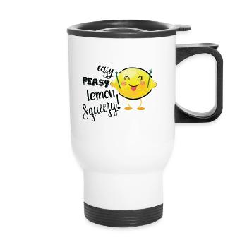 Easy Peasy Lemon Squeezy - Thermobecher mit Tragegriff - Weiß - Vorne