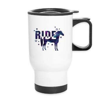 Équitation - Tasse isotherme avec poignée - blanc - Devant