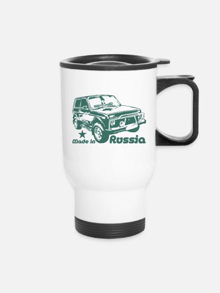 Lada Niva - Thermobecher mit Tragegriff - Weiß