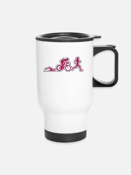 TRIATHLON Figuren lady - Thermobecher mit Tragegriff - Weiß
