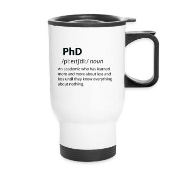 PhD Funny Dictionary Définition - Tasse isotherme avec poignée - blanc - Devant