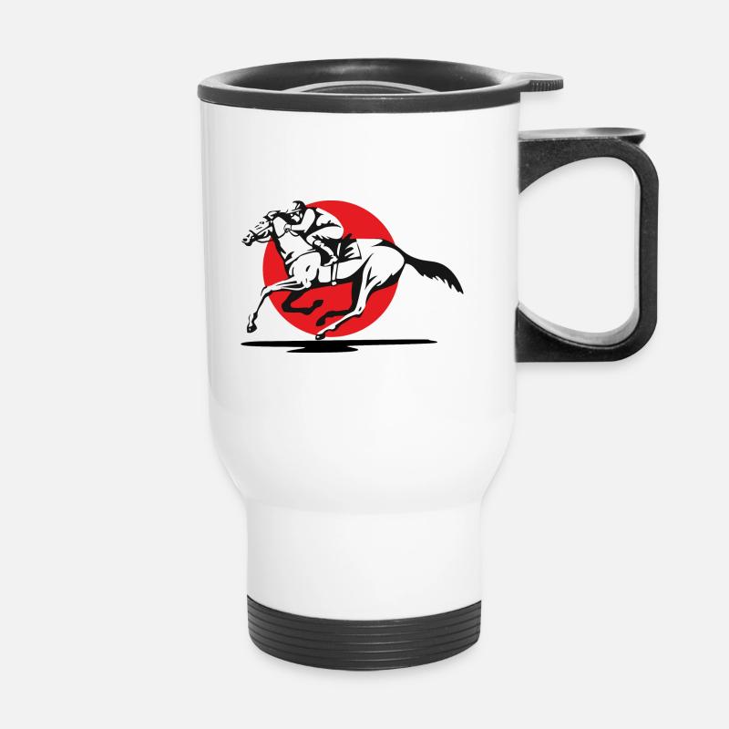 Pferde - Thermobecher mit Tragegriff - Weiß