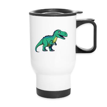 Dinosaurier / Tier / Urzeit / Reptil / Jungs - Thermobecher mit Tragegriff - Weiß - Vorne