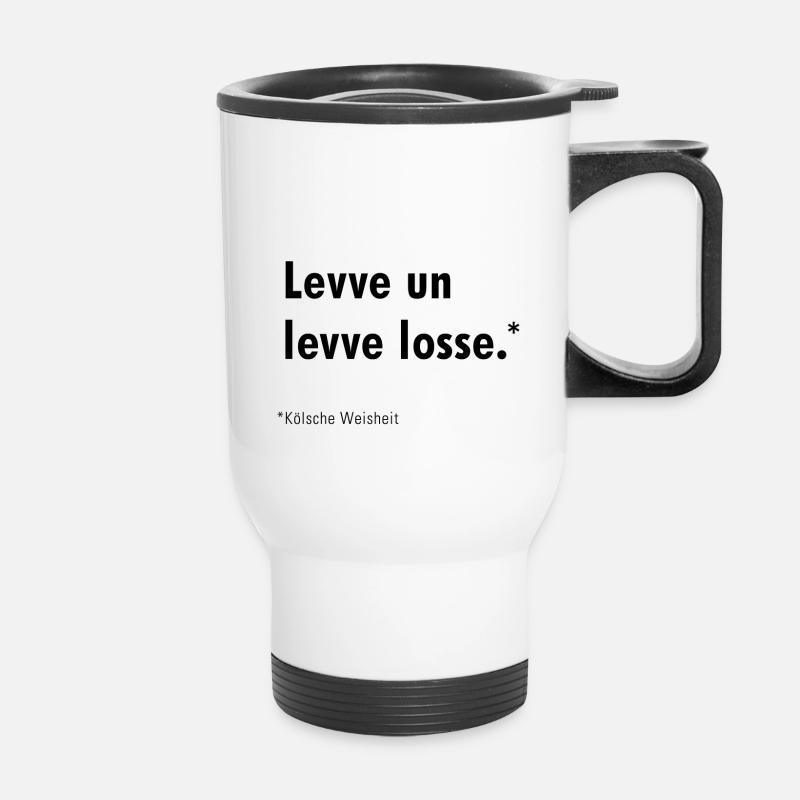 Levve un levve losse - Thermal mug with handle - white