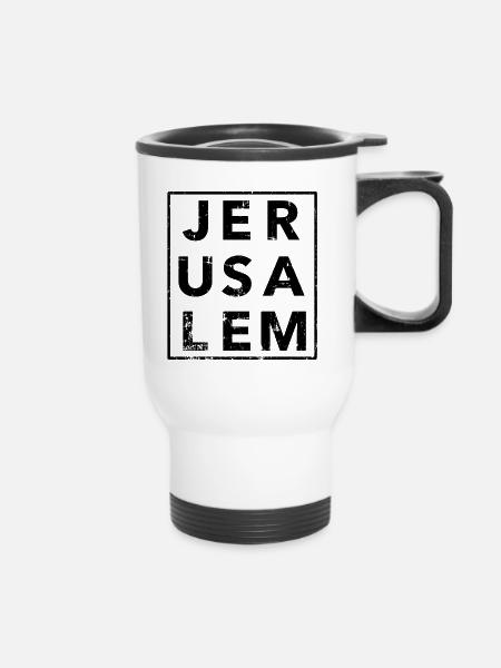 Jerusalem - Thermobecher mit Tragegriff - Weiß