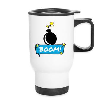 Boom Bomb - Thermal mug with handle - white - Front