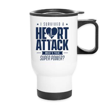 I survived a heart attack - Thermal mug with handle - white - Front