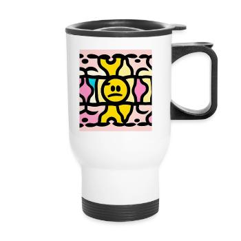 Illustration, Smile imaginaire, absurde et unique - Tasse isotherme avec poignée - blanc - Devant