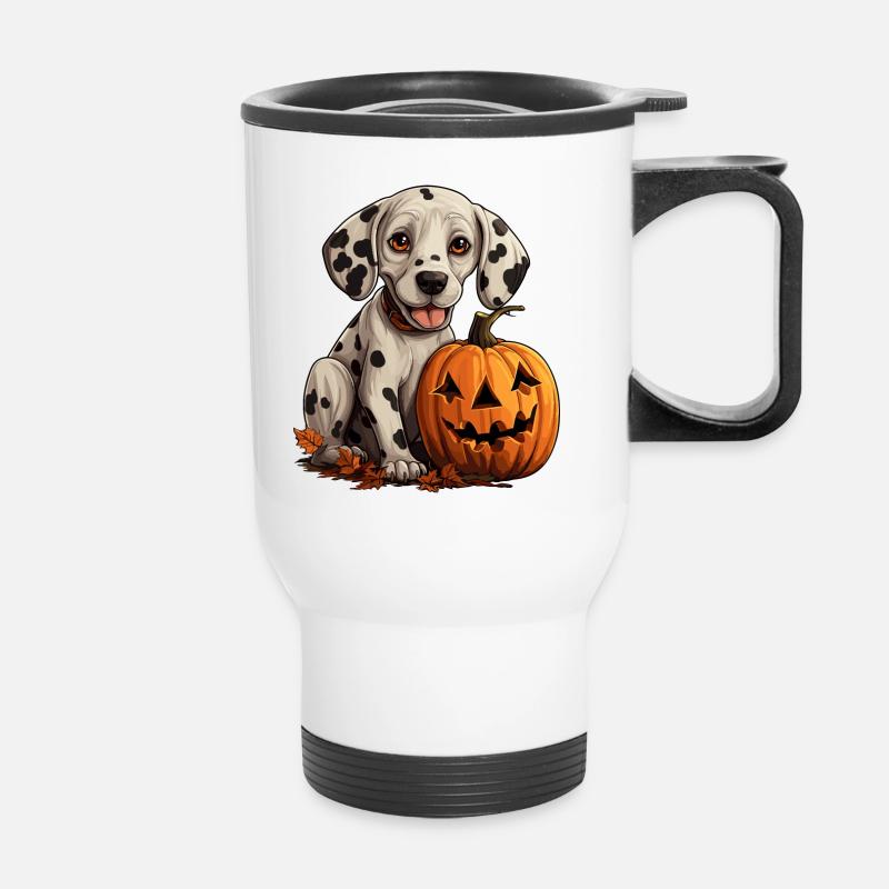 Lustiges halloween Dalmatiner Design - Thermobecher mit Tragegriff - Weiß