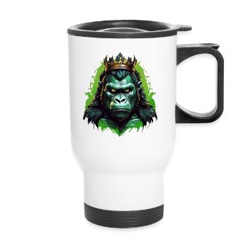 Gorilla - Thermal mug with handle - white - Front