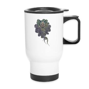 Bastet on the field - Thermal mug with handle - white - Front