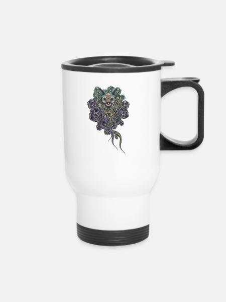 Bastet sur le terrain - Tasse isotherme avec poignée - blanc