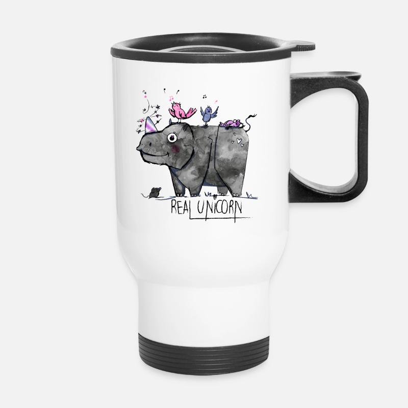Real unicorn - Thermal mug with handle - white
