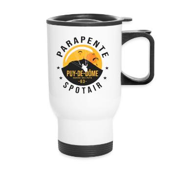 Parapente puy de dôme spot parapentistes auvergne - Tasse isotherme avec poignée - blanc - Devant