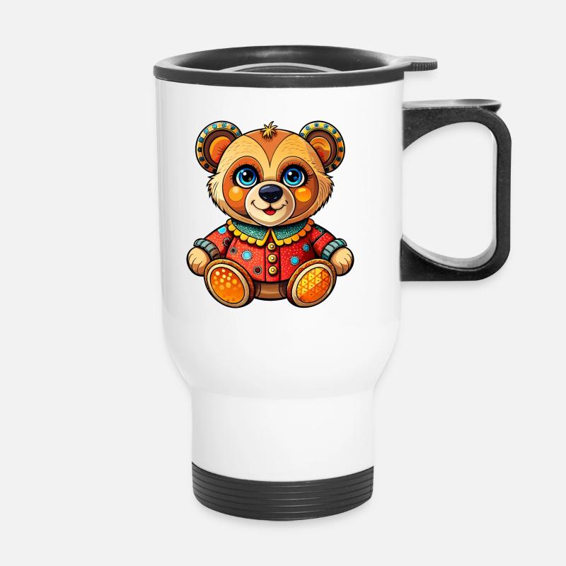 Ours en peluche avec pull - Tasse isotherme avec poignée - blanc