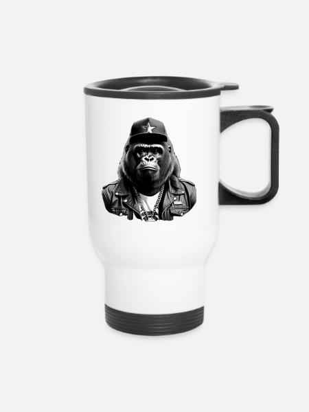 Georg the Gorilla - Thermobecher mit Tragegriff - Weiß