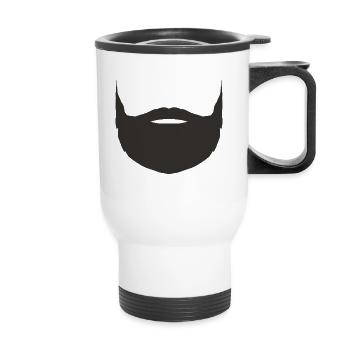 Tendance hipster de masque de barbe pleine barbe - Tasse isotherme avec poignée - blanc - Devant