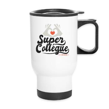 Super collégue l'unique cadeau collegue - Tasse isotherme avec poignée - blanc - Devant