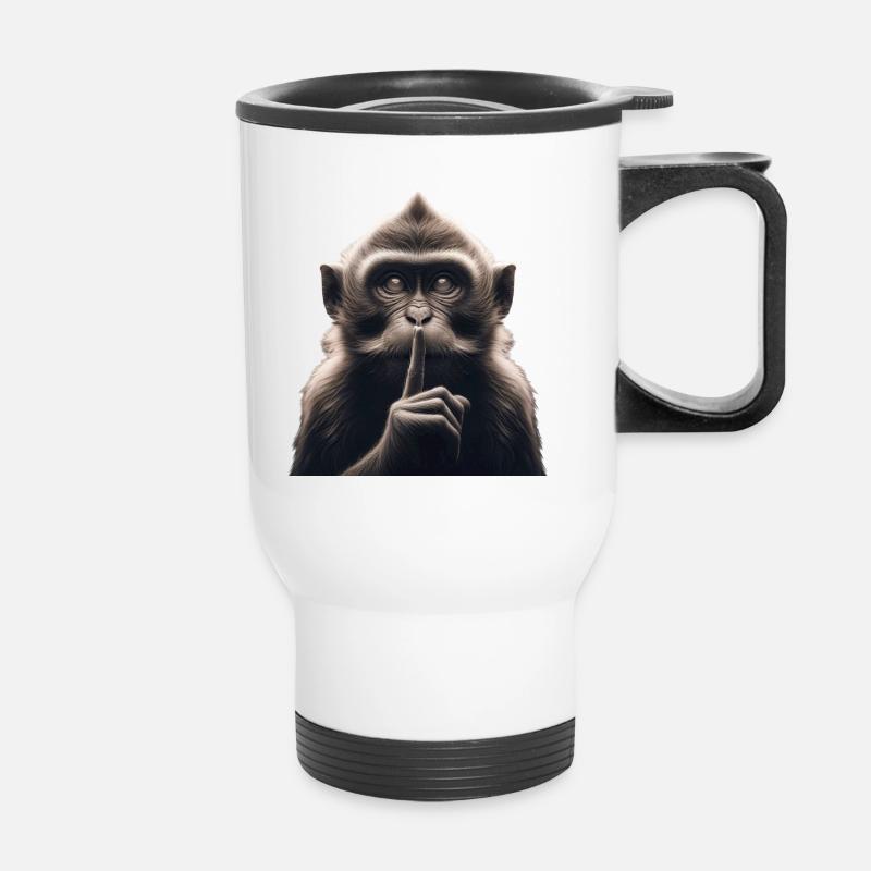 A Silent Monkey - Thermal mug with handle - white