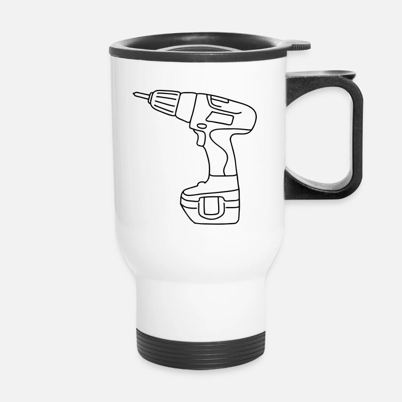 Tournevis perceuse sans fil - Tasse isotherme avec poignée - blanc