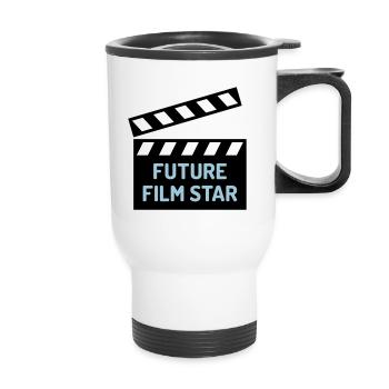 ★ Couleurs de conception modifiables ★ Future star de cinéma - Tasse isotherme avec poignée - blanc - Devant