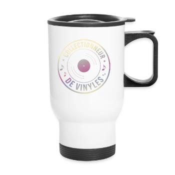 Collectionneur de vinyles - Tasse isotherme avec poignée - blanc - Devant