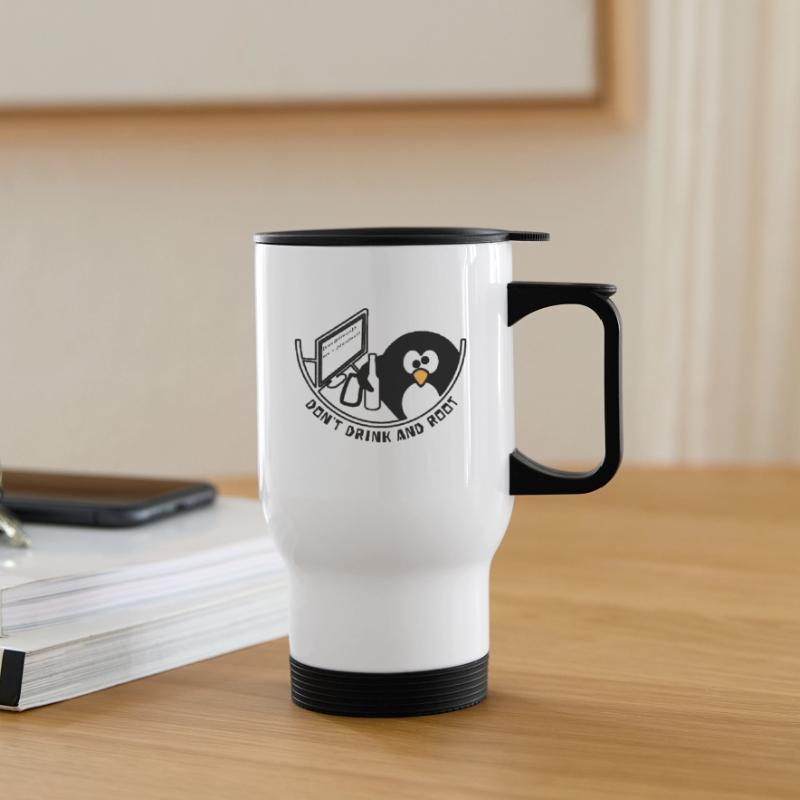 Linux Tux / dev / null Thermal mug with handle