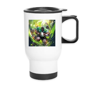 Rugby Rage - Thermal mug with handle - white - Front