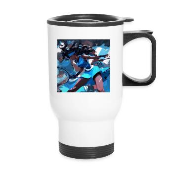 Ready for Smash! - Thermal mug with handle - white - Front