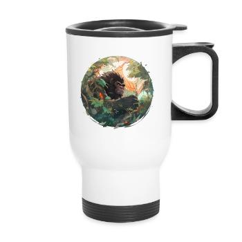 Jungle Kong - Thermal mug with handle - white - Front