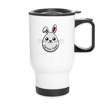 Lapin pâques mignon - Tasse isotherme avec poignée - blanc - Devant