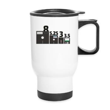 Ensemble des disques disquettes (3) - Tasse isotherme avec poignée - blanc - Devant