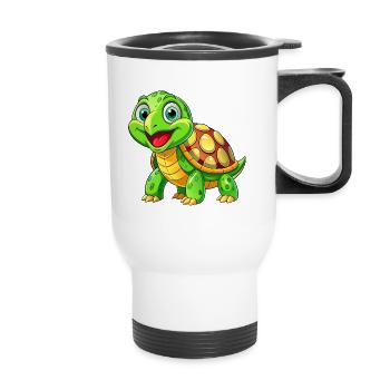 Mega Cute Turtle - Thermal mug with handle - white - Front
