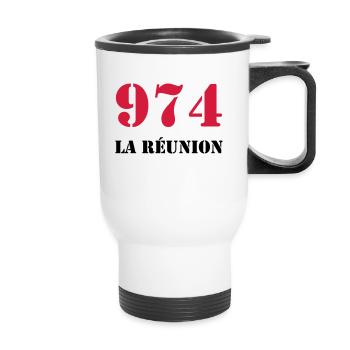 974 La Réunion - Tasse isotherme avec poignée - blanc - Devant
